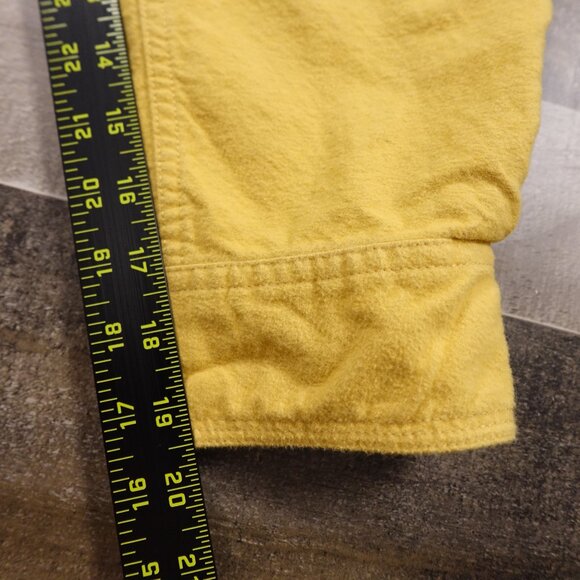 Eddie Bauer Flannel Button-Down Shirt Men’s Large Yellow Long Sleeve 100% Cotton - Picture 5 of 7